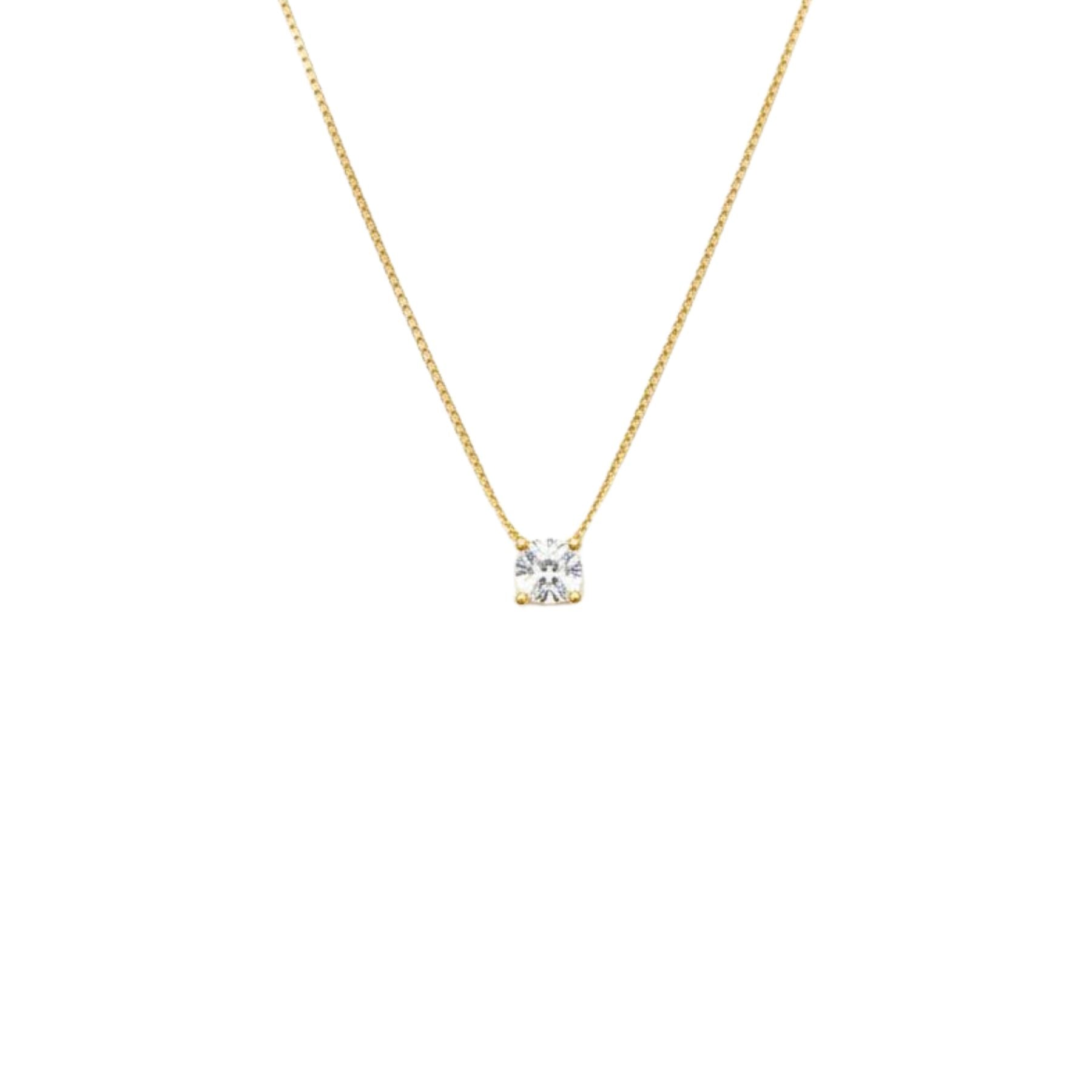 Collar Punto de Luz 4 Engastes Enchapado en Oro de 18k 40-45cm
