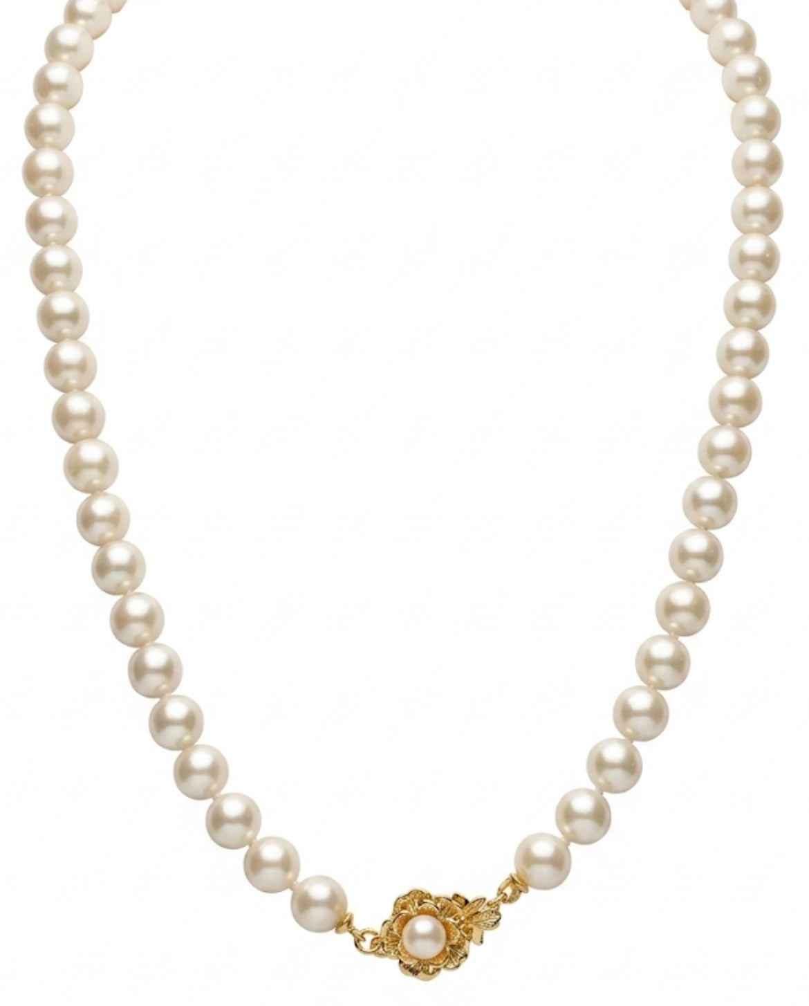 Collar Perla Blanca 7 Enchapados en Oro de 18k 45cm