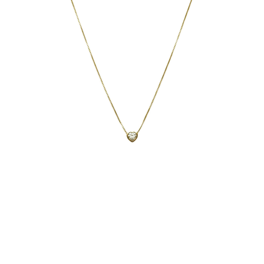 Collar Punto de Luz Corazón Enchapado en Oro de 18k 40-45cm