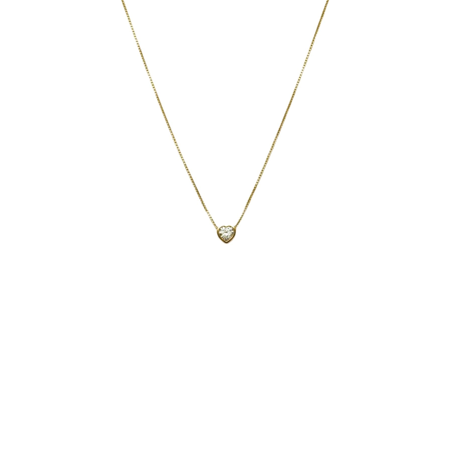 Collar Punto de Luz Corazón Enchapado en Oro de 18k 40-45cm
