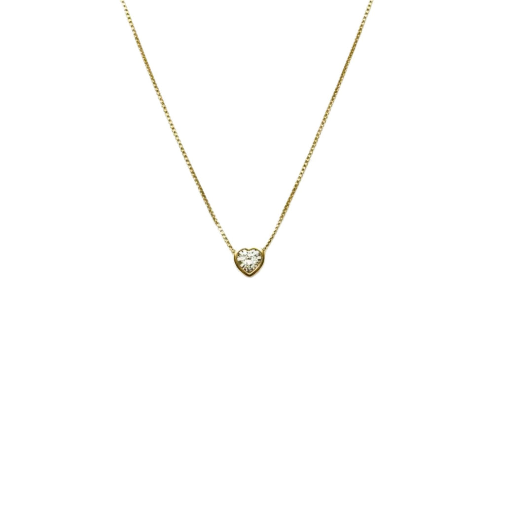 Collar Punto de Luz Corazón Enchapado en Oro de 18k 40-45cm