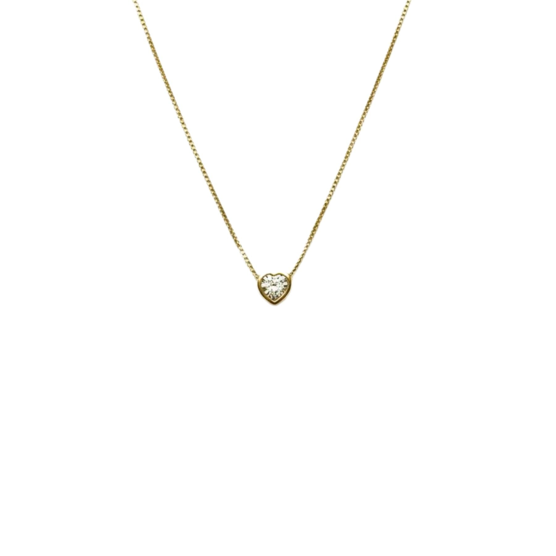 Collar Punto de Luz Corazón Enchapado en Oro de 18k 40-45cm
