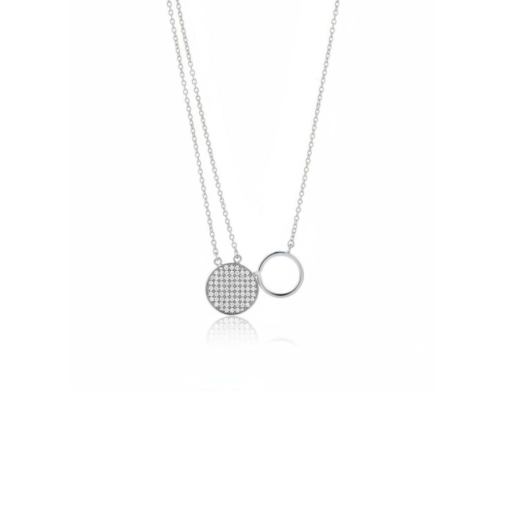 Collar Círculos Doble Cadena Plata 925