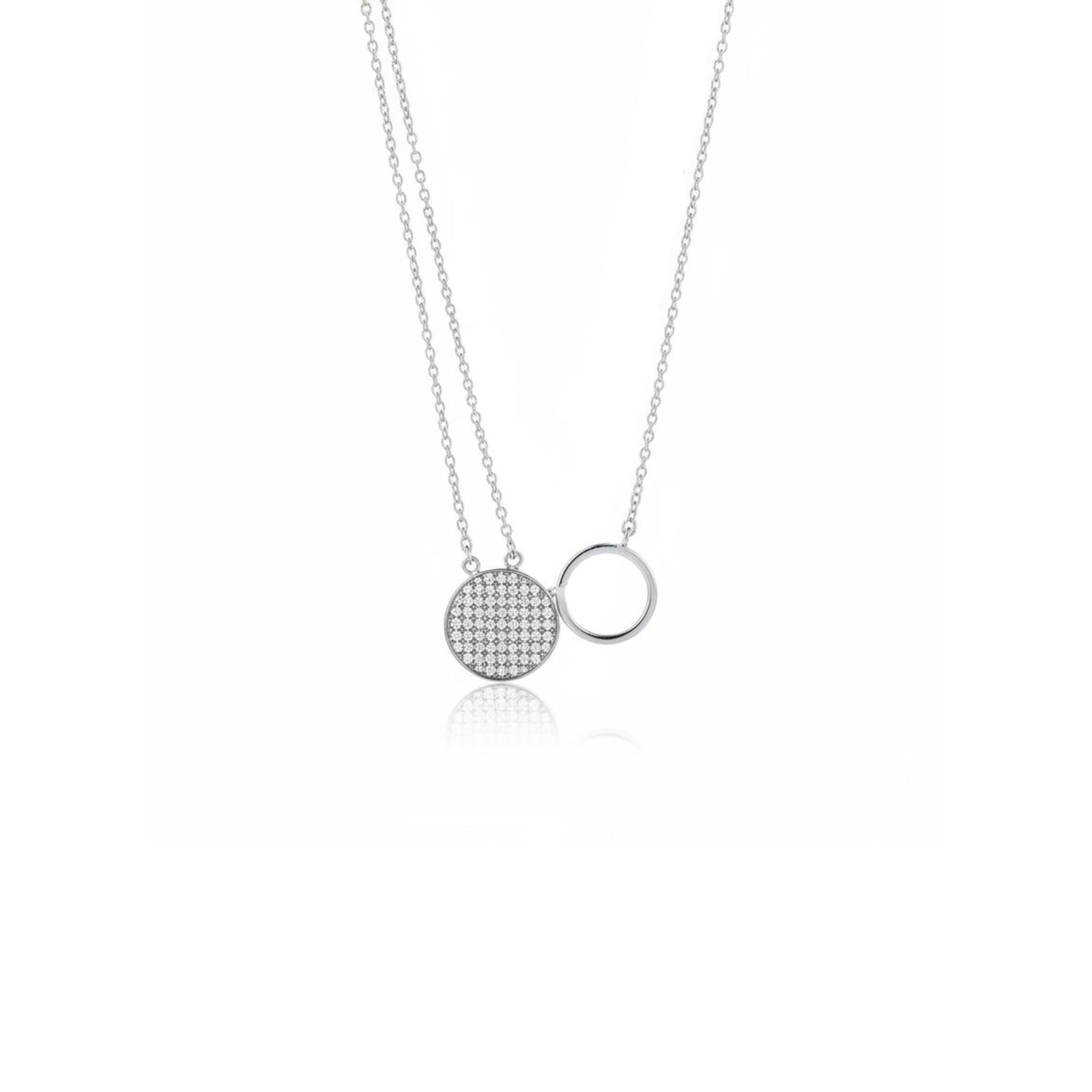 Collar Círculos Doble Cadena Plata 925