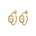 Aros Argolla Hermés Chain Enchapado en Oro de 18k