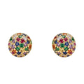 Aros Bola de Fuego Colores en Oro de 18k