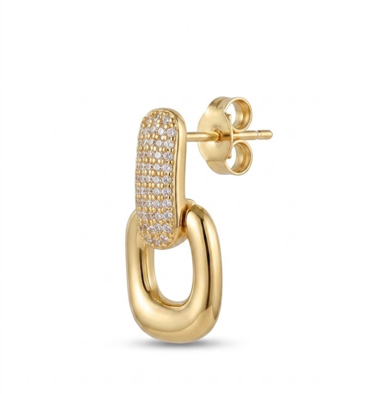 Aros Cuadrados Colgantes Enchapado en Oro 18K OP