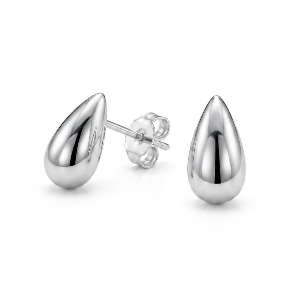 Aros Gota Lisa Plata 925