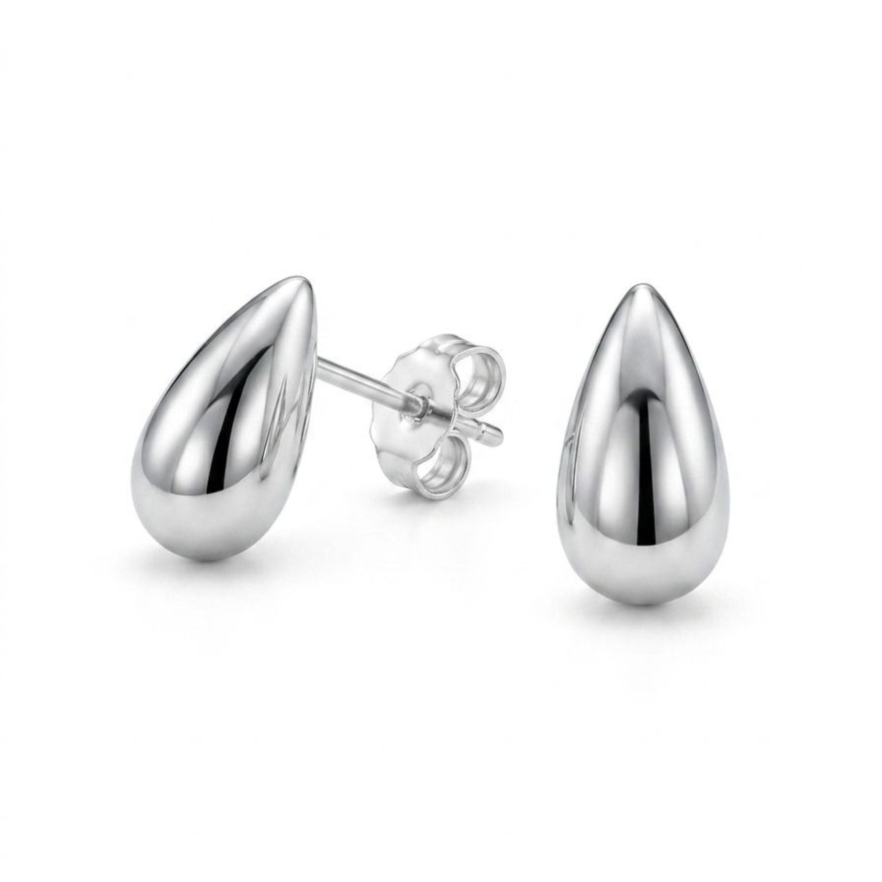 Aros Gota Lisa Plata 925