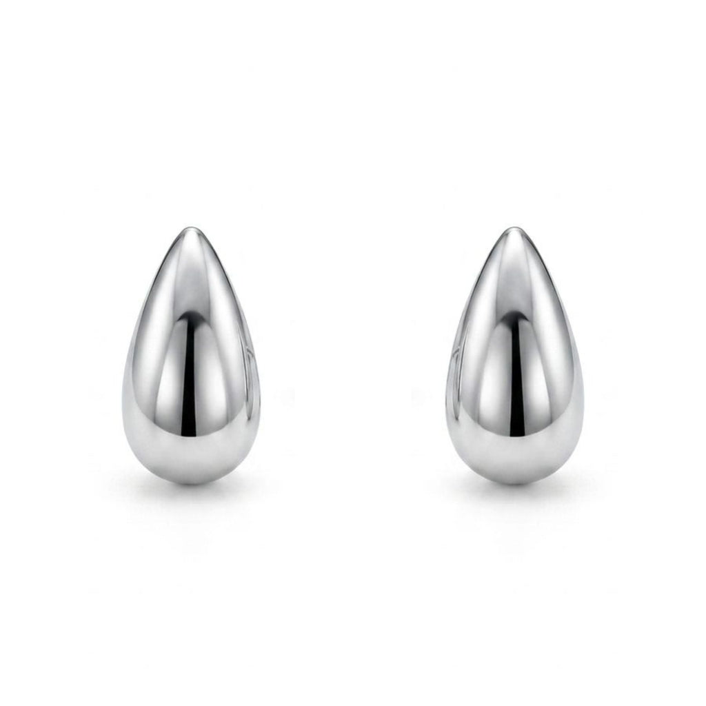 Aros Gota Lisa Plata 925