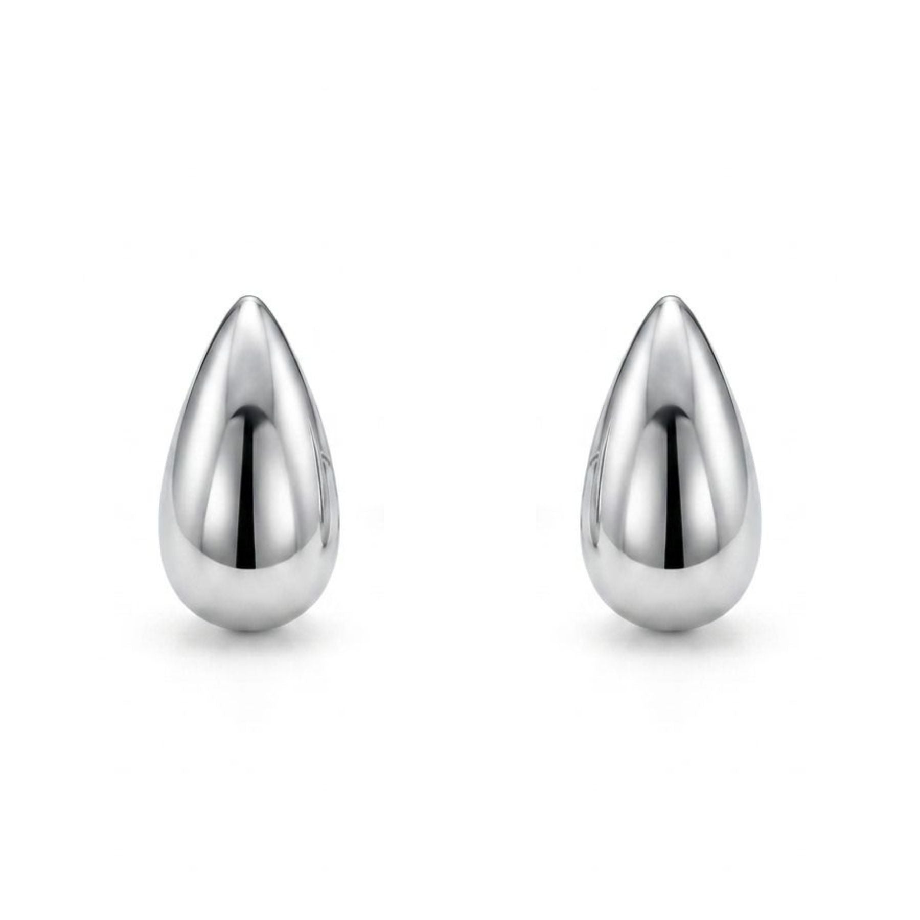 Aros Gota Lisa Plata 925
