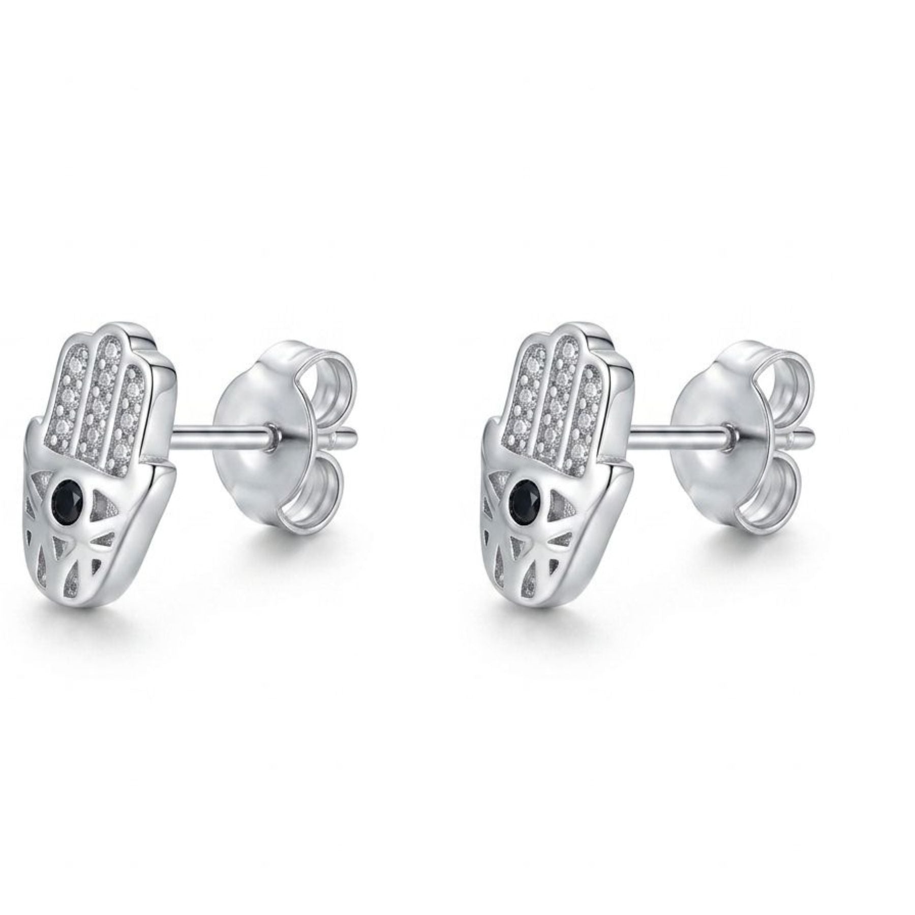 Aros Mano Hamsa Plata 925