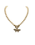Collar Mariposa de Perlas Enchapados en Oro de 18k 50 cm