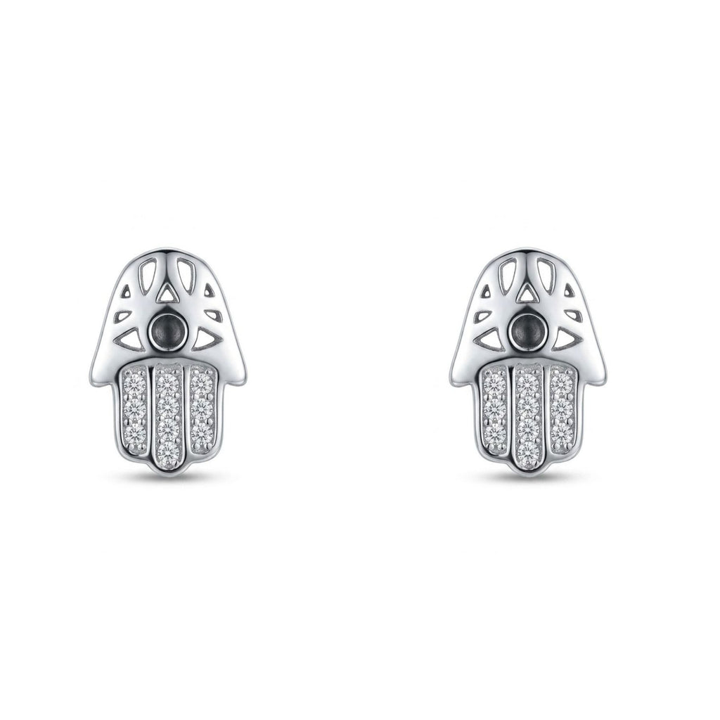 Aros Mano Hamsa Plata 925
