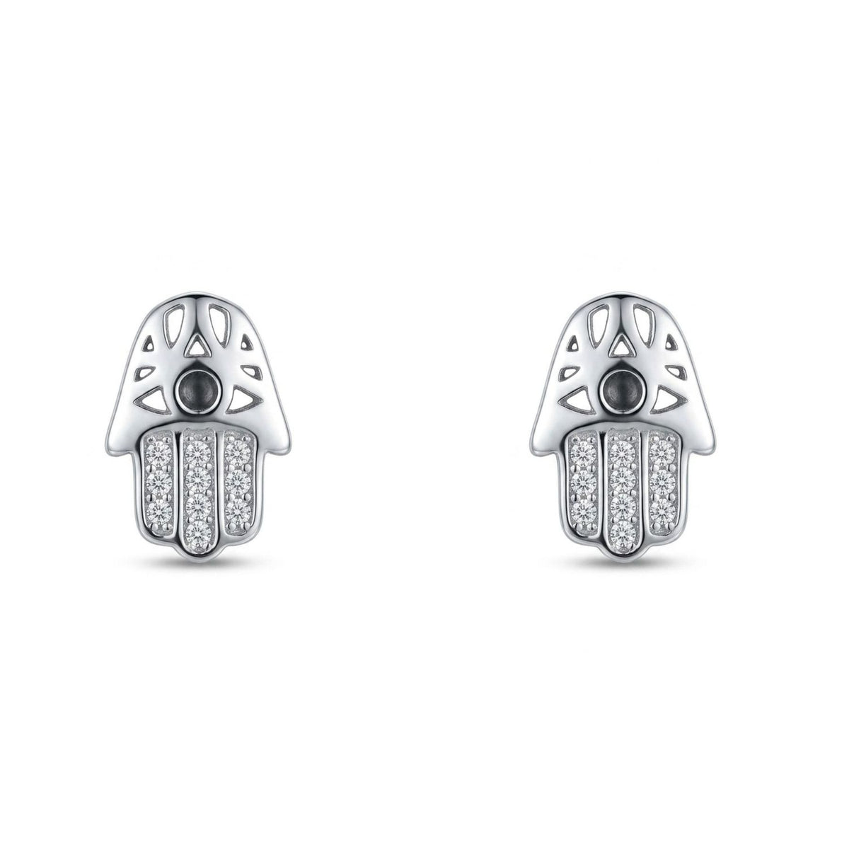 Aros Mano Hamsa Plata 925