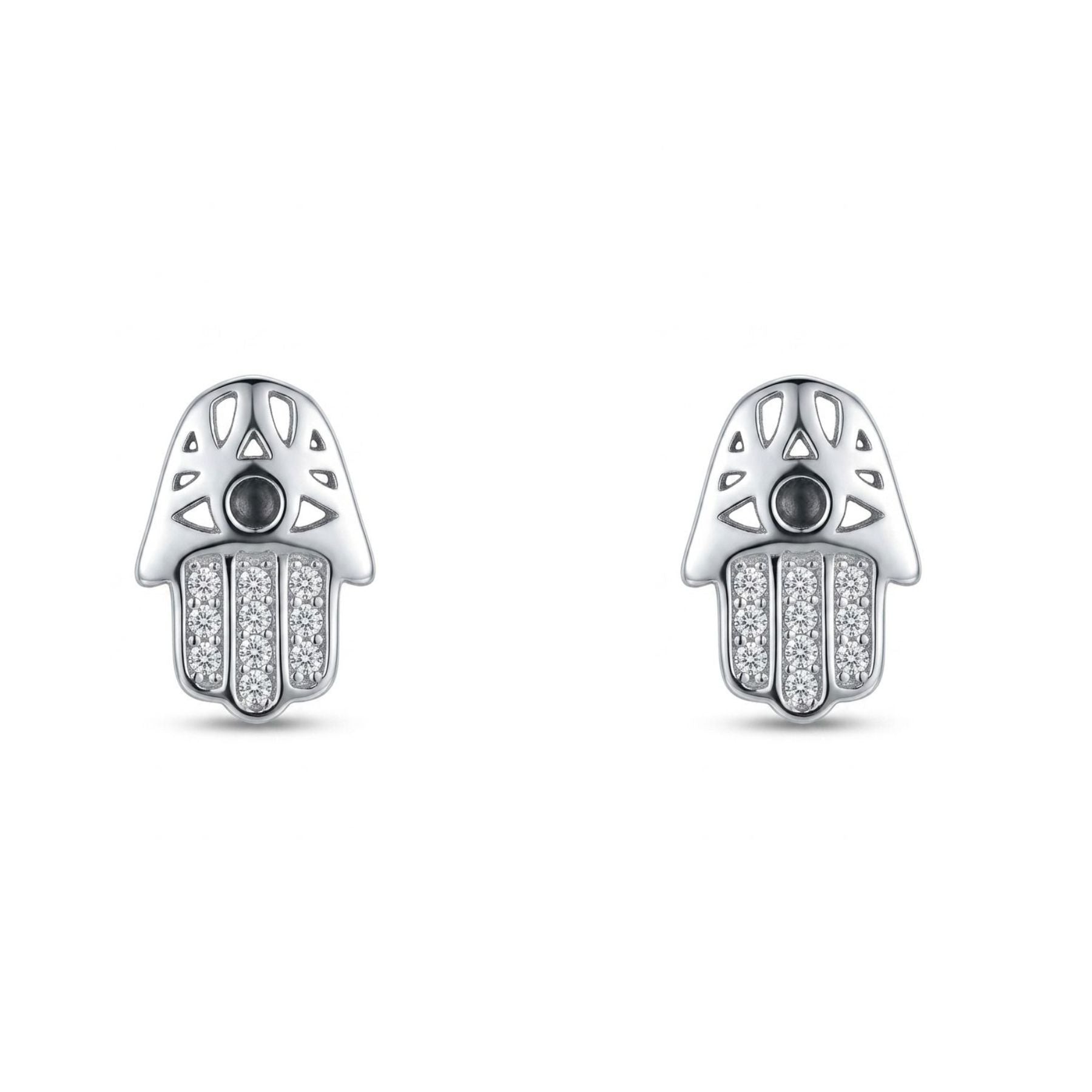 Aros Mano Hamsa Plata 925