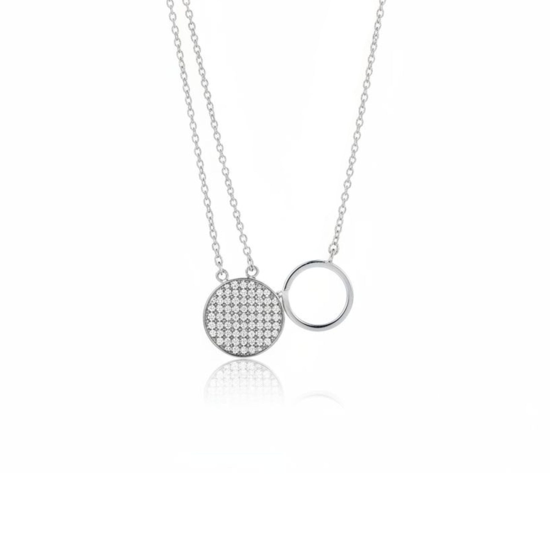 Collar Círculos Doble Cadena Plata 925