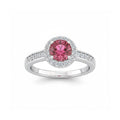 Anillo Roseta Riel Rubí Plata 925