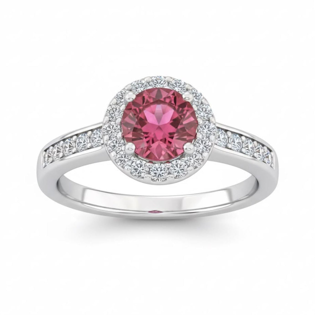 Anillo Roseta Riel Rubí Plata 925 - 14