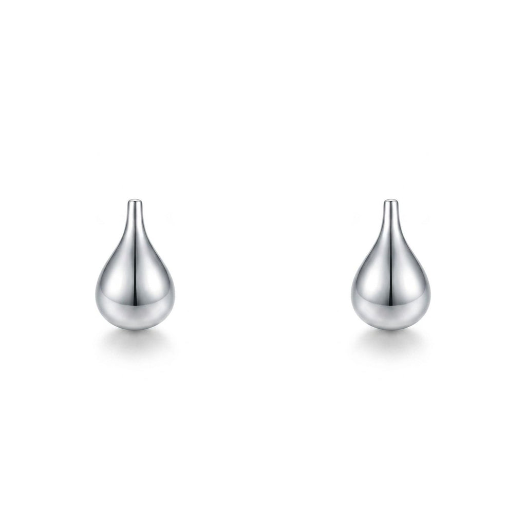 Aros Gota Ancha Lisa Plata 925