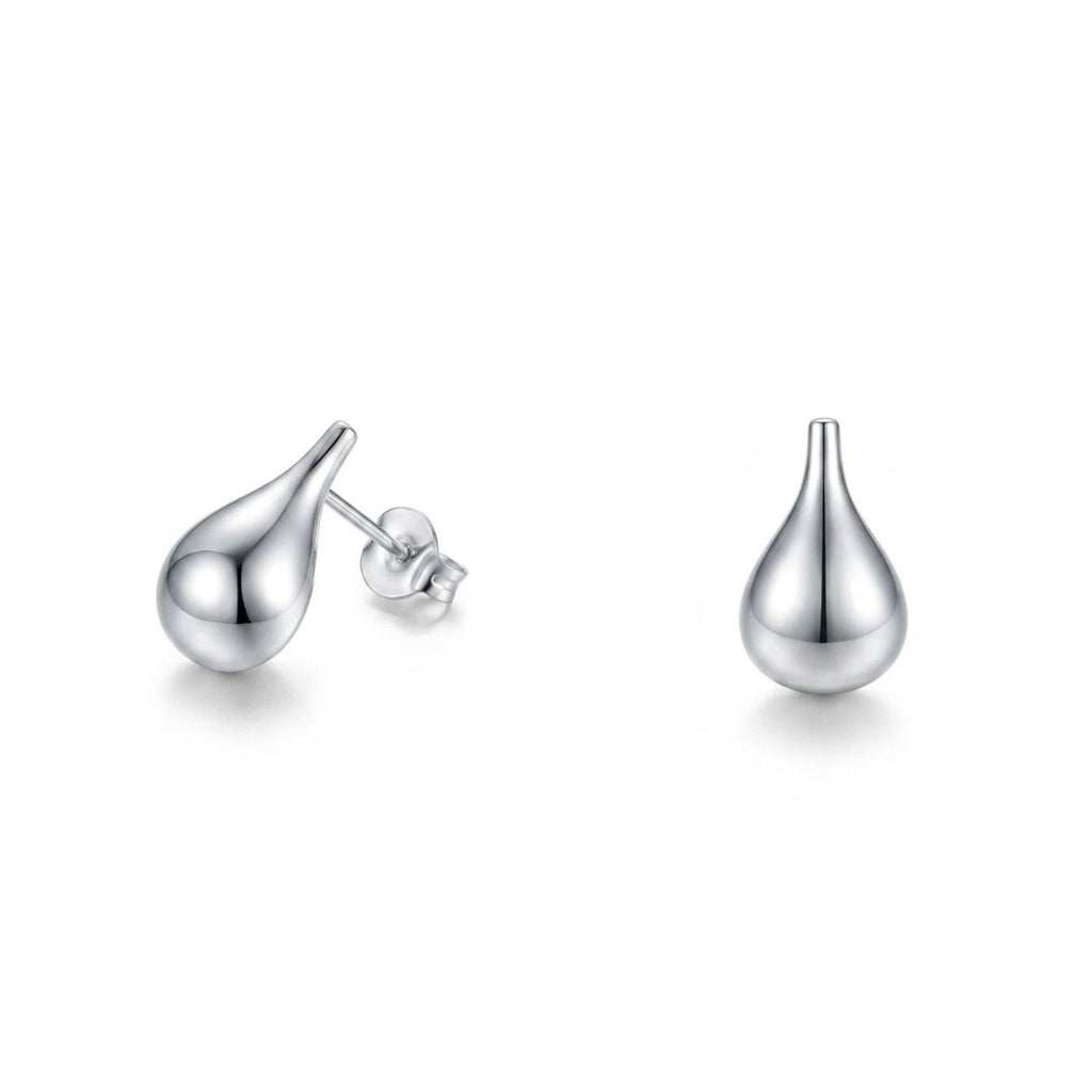 Aros Gota Ancha Lisa Plata 925