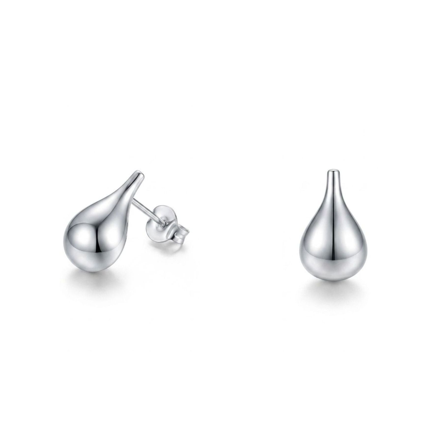 Aros Gota Ancha Lisa Plata 925