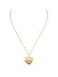 Collar Relicario Corazon Circon Enchapados en Oro de 18k