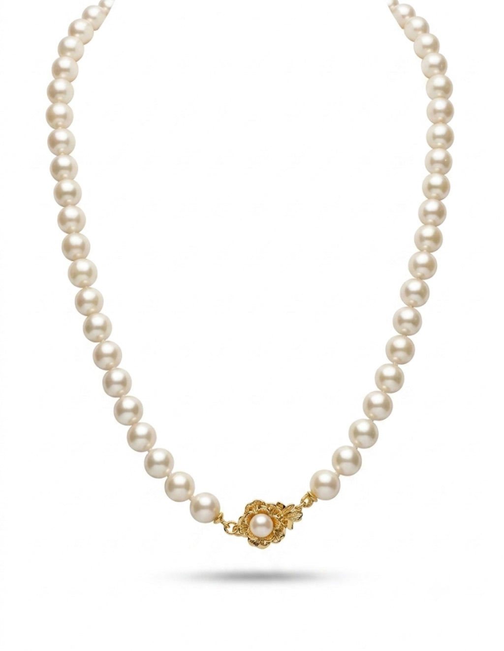 Collar Perla Blanca 7 Enchapados en Oro de 18k 45cm