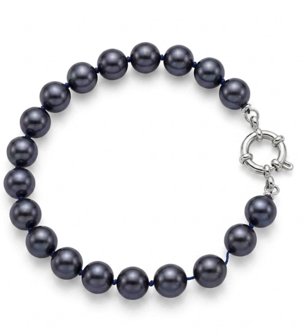Pulsera Perlas Mallorca Azul 19cm