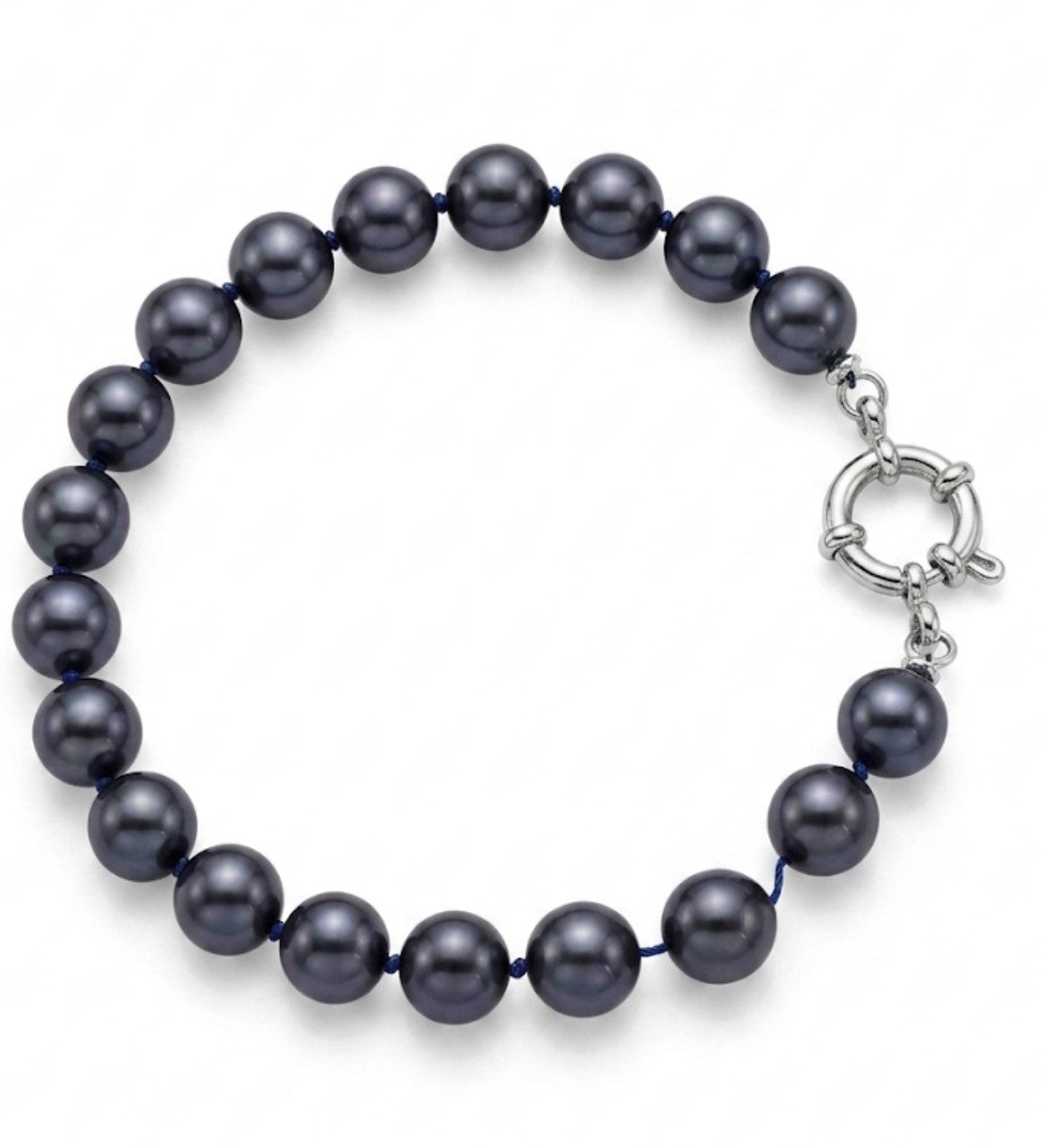 Pulsera Perlas Mallorca Azul 19cm
