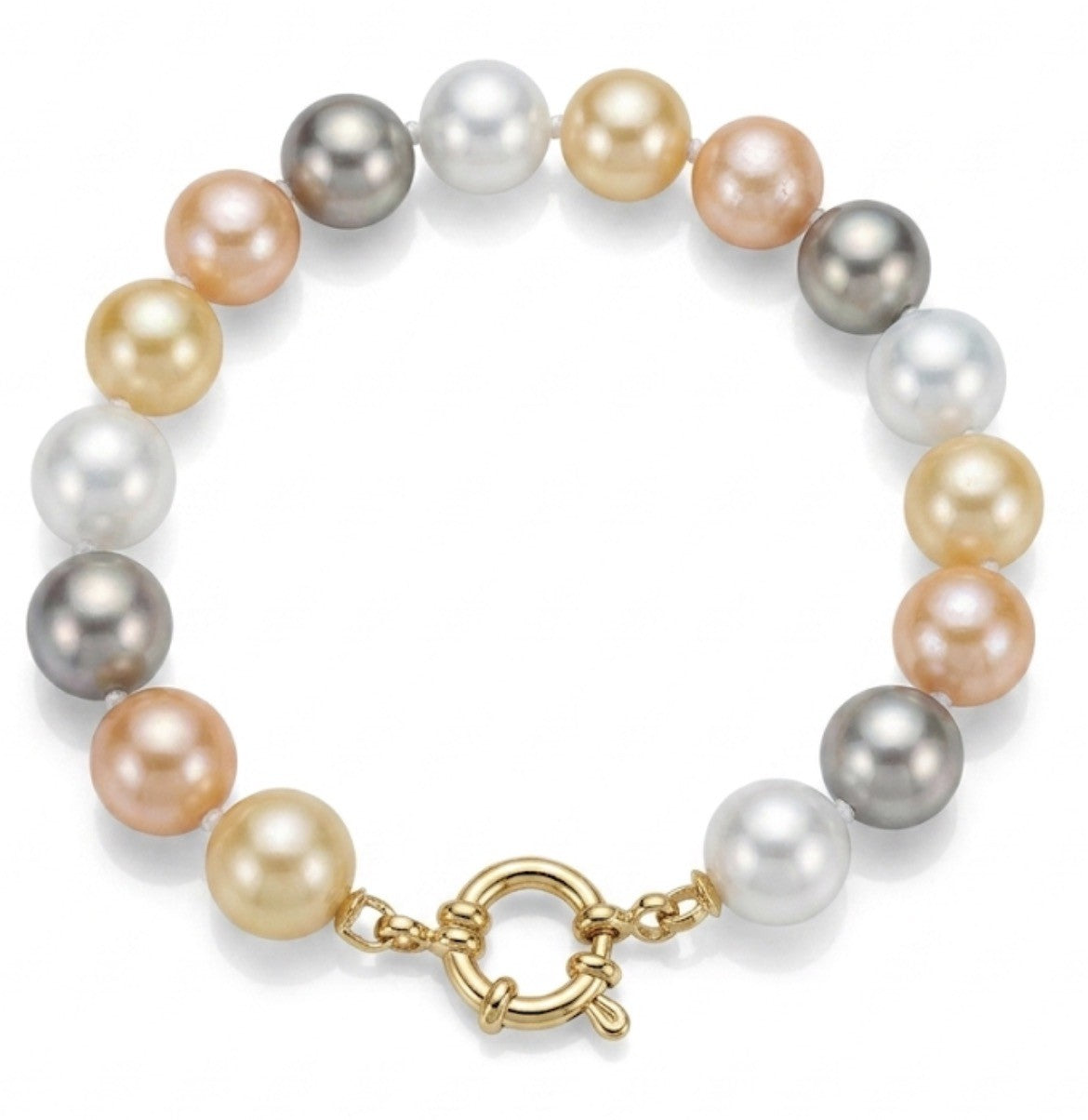 Pulsera Perlas Mallorca  Enchapados en Oro de 18k 19cm
