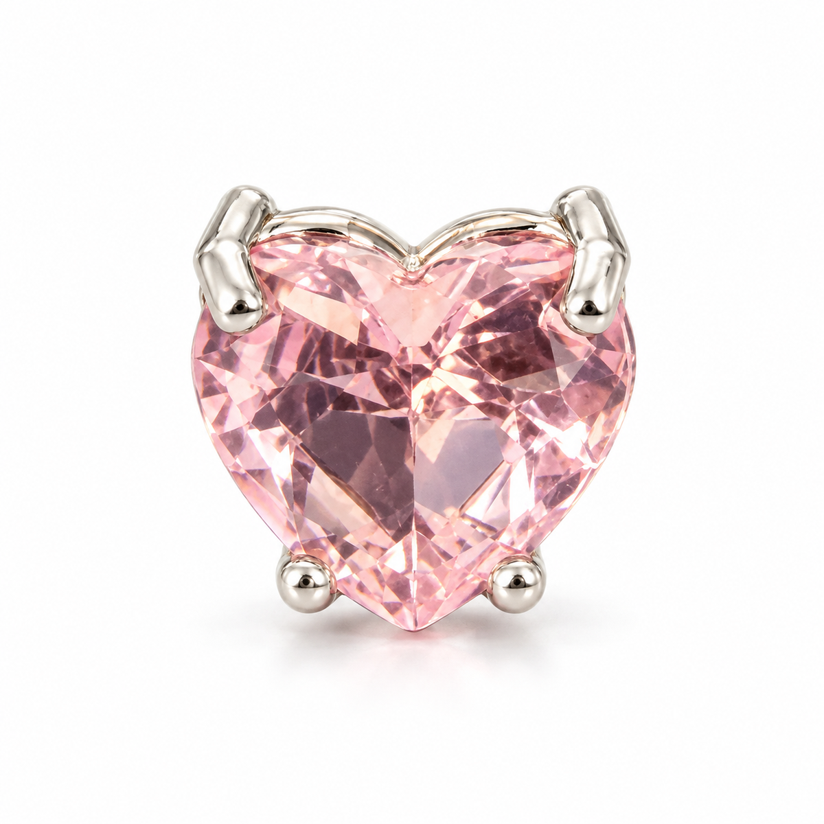 Aros Corazón con Piedra Facetada de Plata 925