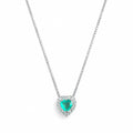 Collar Corazón Halo de Circones Plata 925 45cm