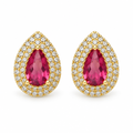 Aros Gota con Halo Enchapados en Oro 12mm