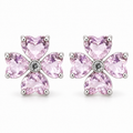Aros Flor con Pétalos de Corazón de Plata 925