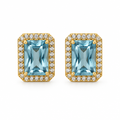 Aros Rectangulares con Halo Enchapados en Oro 10mm