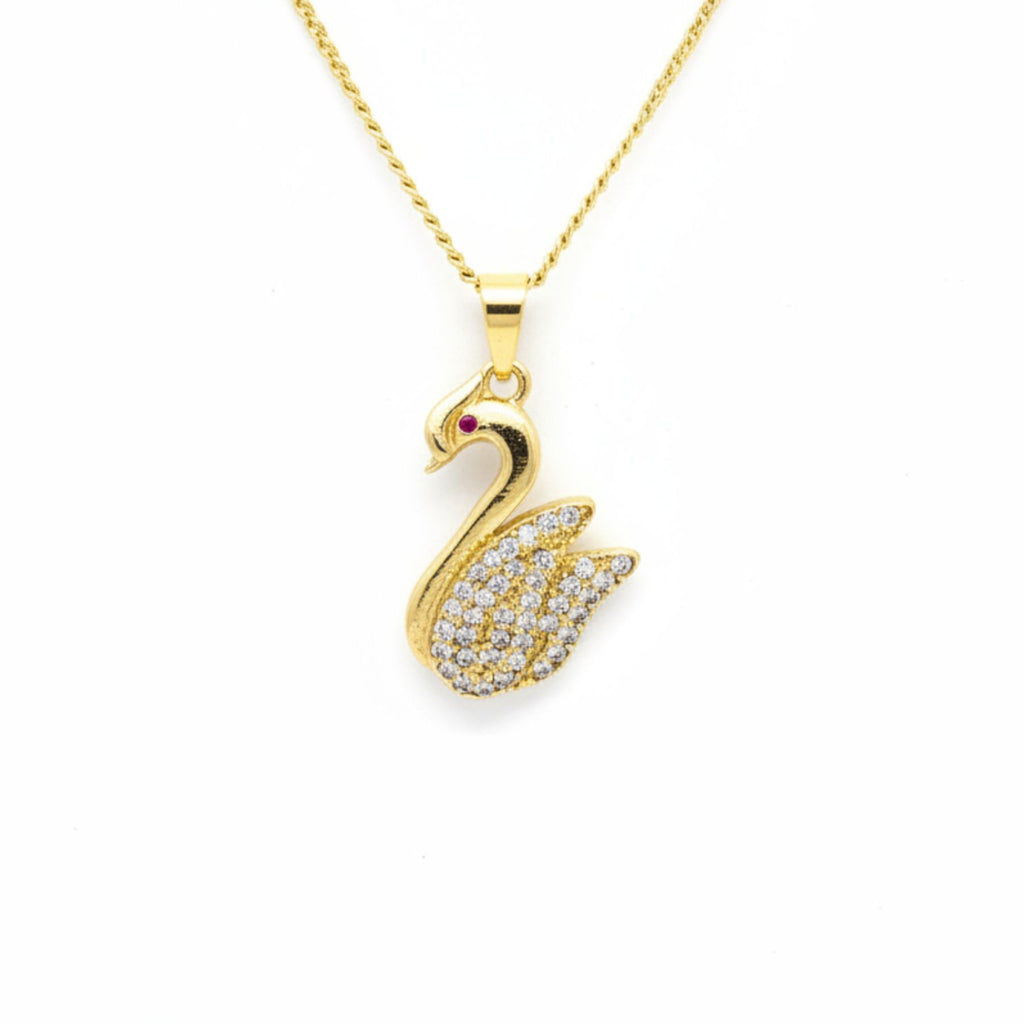 Collar Cisne Circones Enchapado en Oro de 18k 50cm