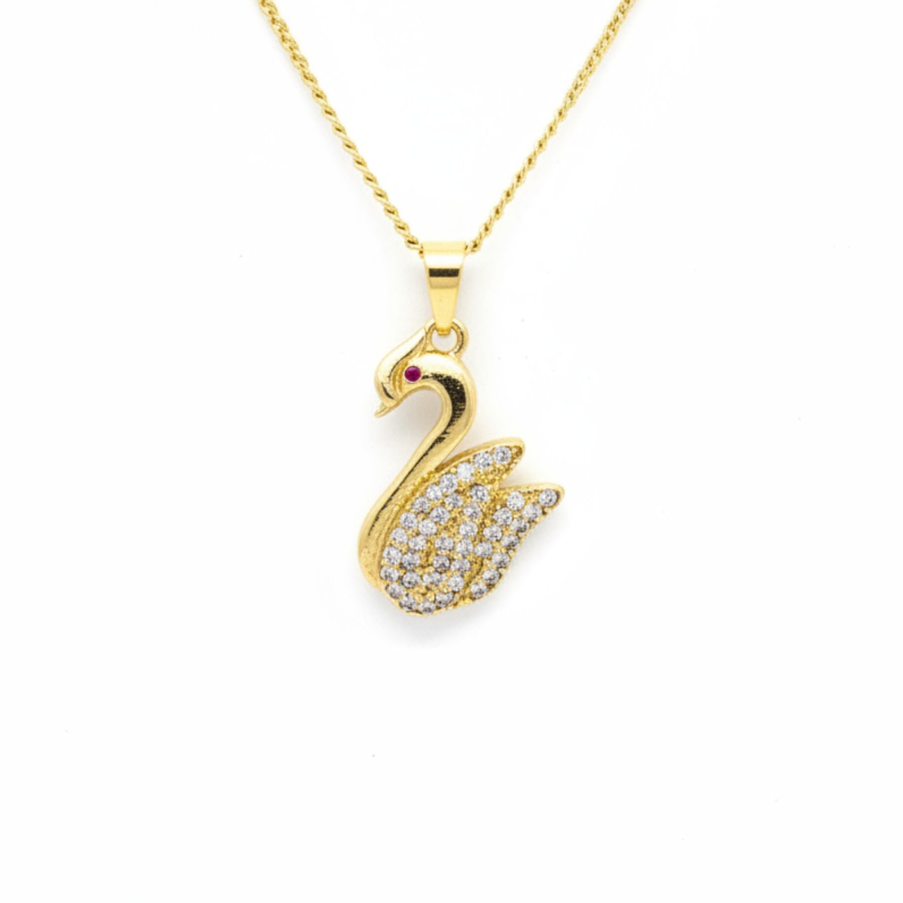 Collar Cisne Circones Enchapado en Oro de 18k 50cm