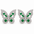 Aros Mariposa con Piedras Facetadas de Plata 925