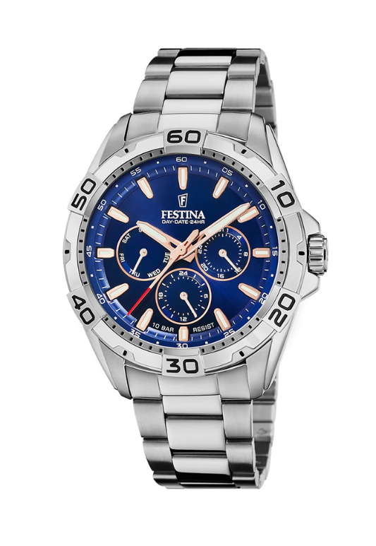 Reloj Festina Plateado Hombre Multifuncion F20623/2 45mm -P.A-