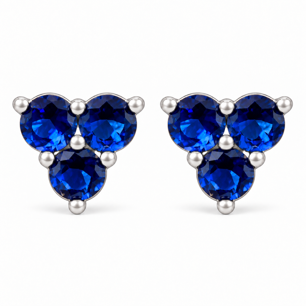 Aros Trío de Piedras Facetadas de Plata 925