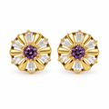 Aros Sol Radiante Enchapados en Oro 13mm
