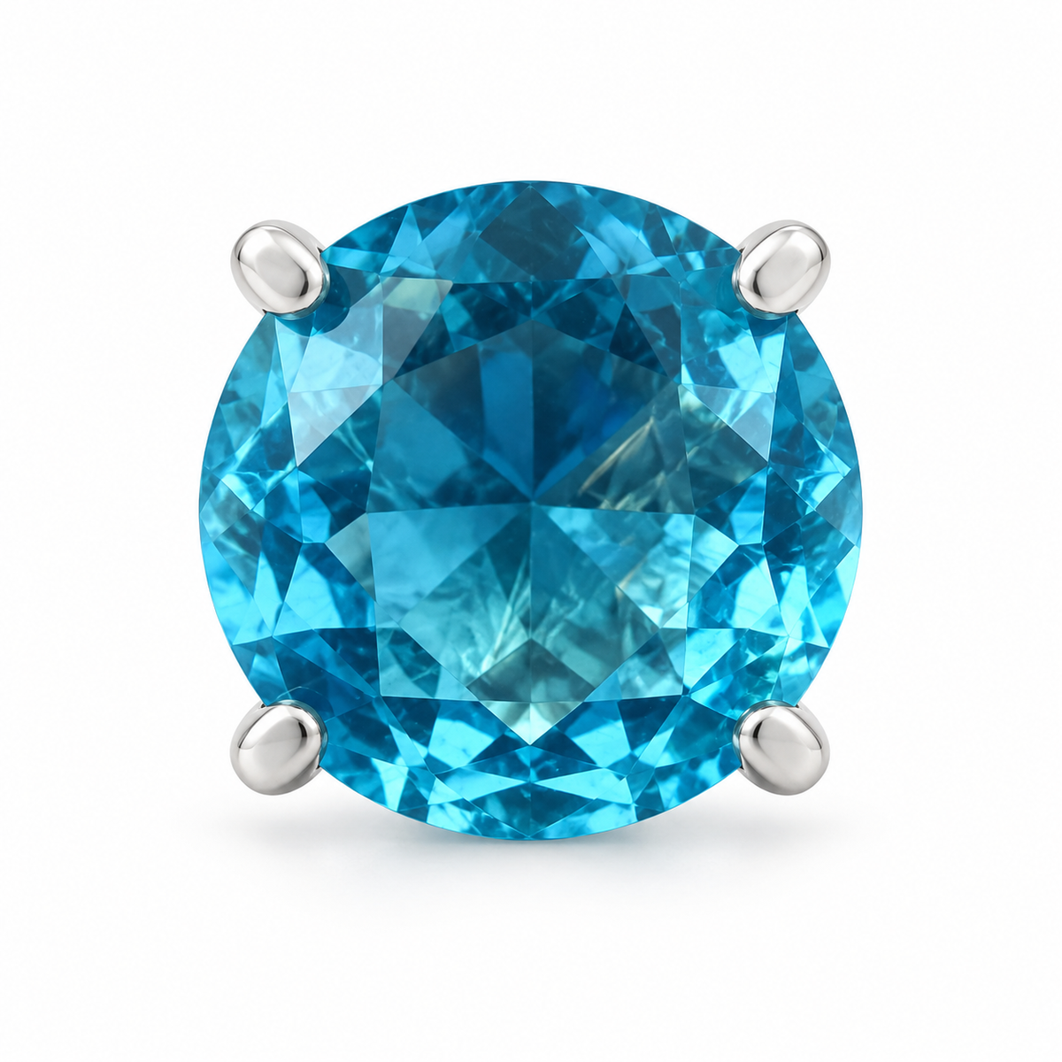Aros Redondos con Piedra Facetada de Plata 925