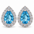 Aros Gota con Halo de Plata 925