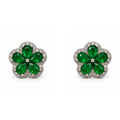 Aros Flor con Halo de Plata 925