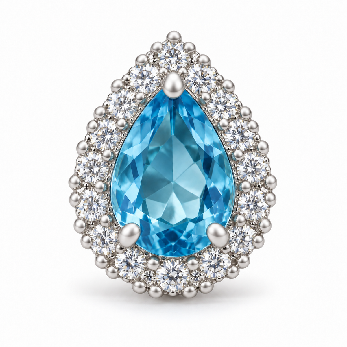 Aros Gota con Halo de Plata 925