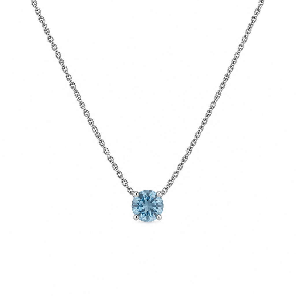 Collar Piedra Celeste Plata 925 45cm