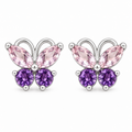 Aros Mariposa con Piedras Facetadas de Plata 925