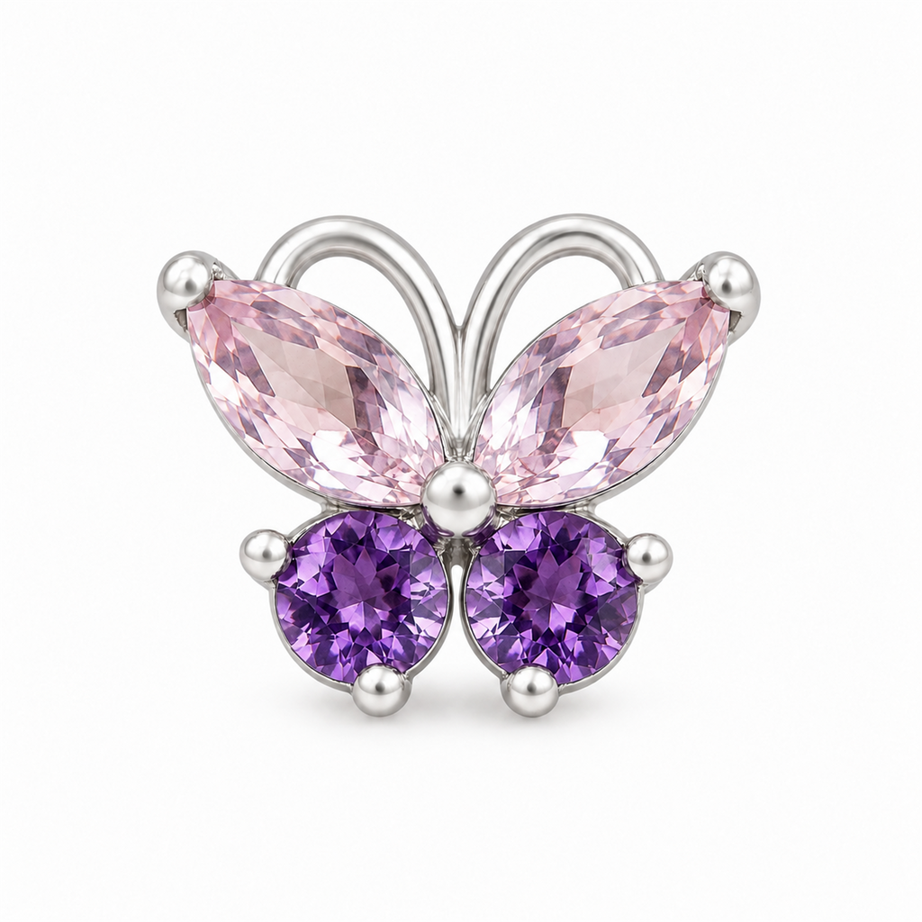 Aros Mariposa con Piedras Facetadas de Plata 925