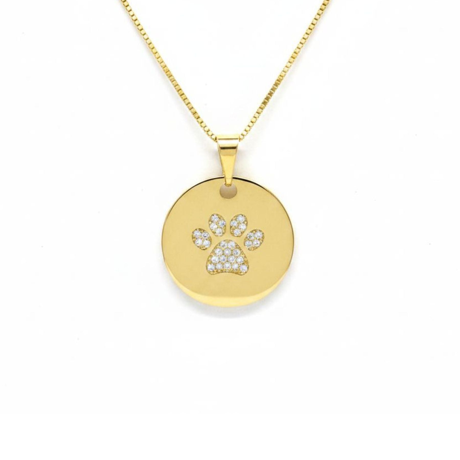 Collar Huella Circular Circones Enchapado en Oro 18k 45-50CM